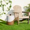 Set of 2 17.25"H Multi-functional MGO Faux Terrazzo and Wood Texture Garden Stool or Planter Stand or Accent Table